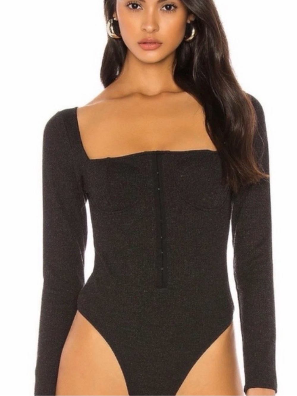 REVOLVE Capulet Bustier Naomi Bodysuit in Charcoal sz XS